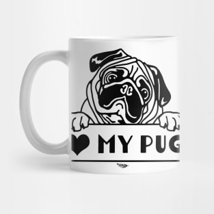 Heart My Pug, Pug Portrait Mug
